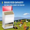 VEVOR Galvanized Poultry Feeder Holds 50lbs of Feed Chicken Feeders No Waste 13.8x11x25.6in Hanging Chicken Feeder with Lid Weatherproof Outdoor Coop