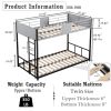 Metal Twin over Twin Bunk Bed with Vent Board/ Heavy-duty Sturdy Metal/ Noise Reduced/ Safety Guardrail/ CPC Certified