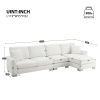 [VIDEO provided] [New] 119*55" Modern Oversized Sectional Sofa,L-shaped Luxury Couch Set with 2 Free pillows,5-seat Chenille Indoor Furniture with Cha