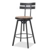 METAL CHAIR WITH WOODEN SEAT