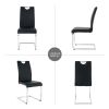 Modern Dining Chairs with Faux Leather Padded Seat Dining Living Room Chairs Upholstered Chair with Chrome Metal Legs Design for Kitchen, Living, Bedr