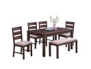 Contemporary Antique Cherry 1pc Dining Table Only Solid wood Rectangle Table Melamine Top Dining Room Furniture