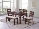 Contemporary Antique Cherry 1pc Dining Table Only Solid wood Rectangle Table Melamine Top Dining Room Furniture