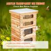 VEVOR Bee Hive 40 Frame Bee Hives Starter Kit, Beeswax Coated Cedar Wood, 2 Deep + 2 Medium Bee Boxes Langstroth Beehive Kit, Transparent Acrylic Wind