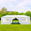 10'x30' Outdoor Party Tent with 8 Removable Sidewalls; Waterproof Canopy Patio Wedding Gazebo; White