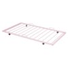 Full Size Metal House Bed with Twin Size Trundle, Pink