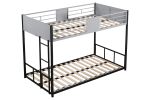 Metal Twin over Twin Bunk Bed with Vent Board/ Heavy-duty Sturdy Metal/ Noise Reduced/ Safety Guardrail/ CPC Certified