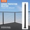 VEVOR Cable Railing Post, 42" x 1" x 2" Steel L-Shaped Hole Corner Railing Post, 12 Pre-Drilled Holes, SUS304 Stainless Steel Cable Rail Post with Hor