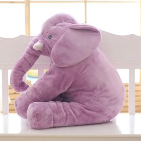 Soft Comfort Elephant Plush Toy  Accompany Sleeping Baby Sleep Child Pillow Leather Shell (Option: Purple-60cm)