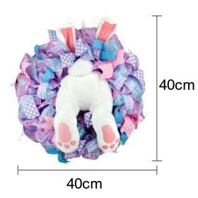 2023 Easter Rabbit Wreath Colorful Easter Rabbit Garlands Door Oranments Happy Easter Party Decor Bunny Wall Front Door Hanging (Ships From: CN, Color: Rabbit Wreath D)