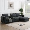 [VIDEO provided][New]109*57"Modern Sectional Cloud Sofa with Console,USB Charging Port,Reading Light,Cup Holder,4 Seat Chenille Modular Couch,Storable