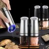 1pc/2pcs Electric Pepper Mill Herb Coffee Grinder Automatic Gravity Induction Salt Shaker Grinders Machine Kitchen Herb Spice Mill Tools (Battery Not