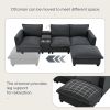 [VIDEO provided][New]109*57"Modern Sectional Cloud Sofa with Console,USB Charging Port,Reading Light,Cup Holder,4 Seat Chenille Modular Couch,Storable