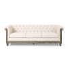 Mirod Comfy 3-Seat Sofa with Wooden Legs, Retro Style for Living Room