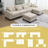 [VIDEO provided] [New] 133*65" Corduroy Modular Sectional Sofa,U Shaped Couch with Armrest Bags,6 Seat Freely Combinable Sofa Bed,Comfortable and Spac