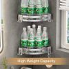 Shower Corner Shelf Caddy 2 Pack shower Organizer Corner No Drill Shower Storage Rust Proof Bathroom Corner Wall Shelf shampoo holder Silver