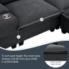 [VIDEO provided][New]109*57"Modern Sectional Cloud Sofa with Console,USB Charging Port,Reading Light,Cup Holder,4 Seat Chenille Modular Couch,Storable